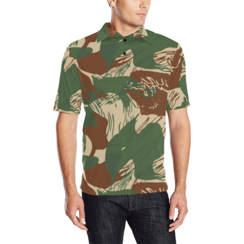 Rhodesian Brushstroke camouflage v2b Short-sleeve Pocket Shirt