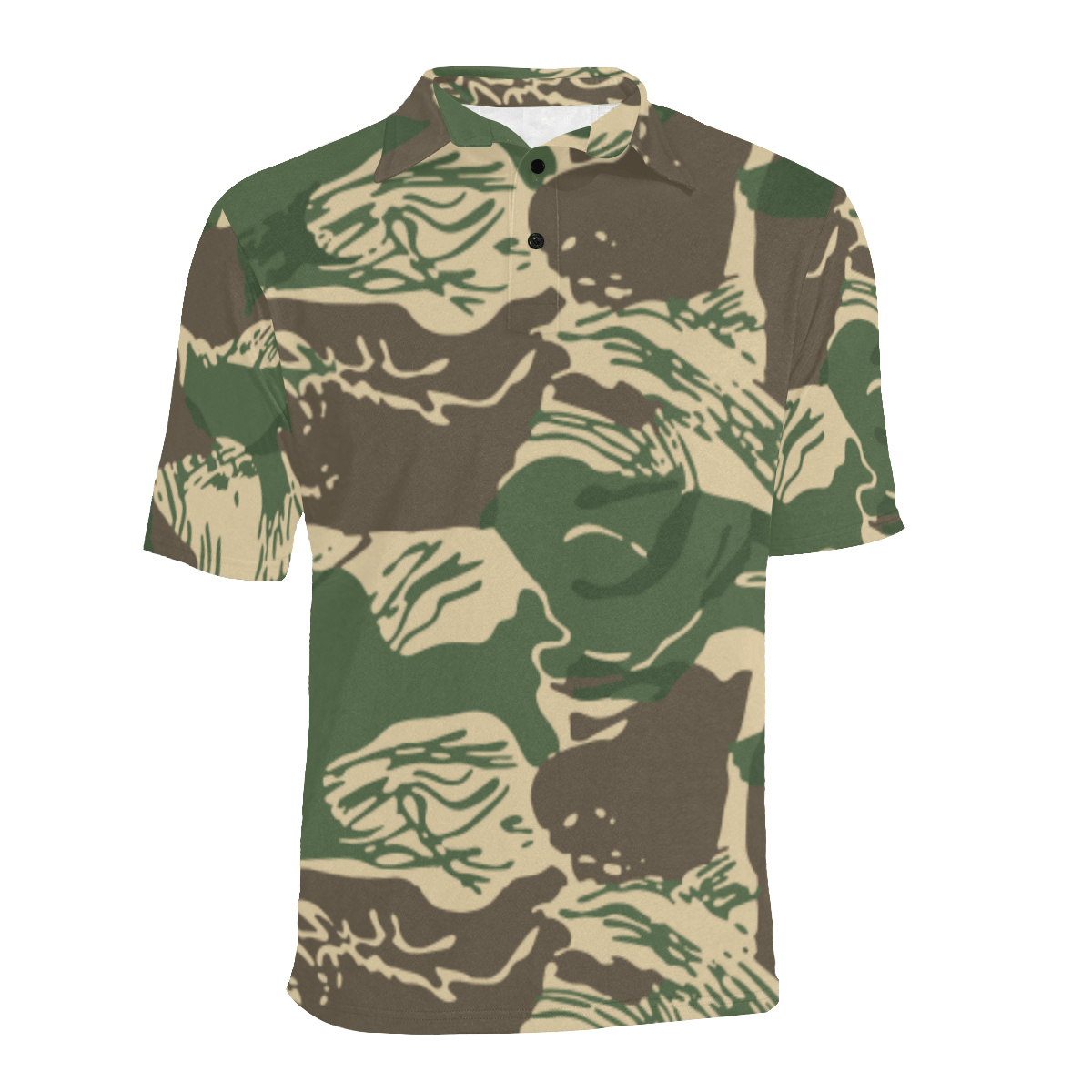 Rhodesian Brushstroke Camouflage v4 Polo Shirt | Rhodesian Brushstroke