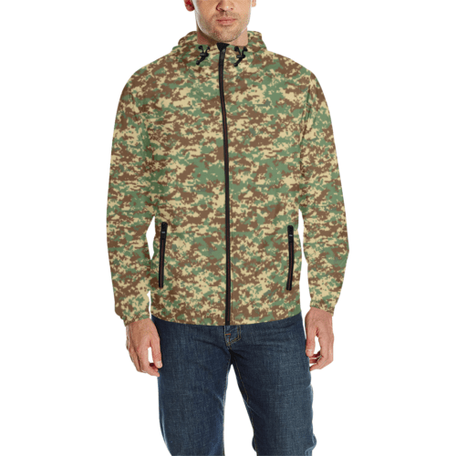 Rhodesian Brushtroke Fictional Digital Camouflage Quilted Windbreaker