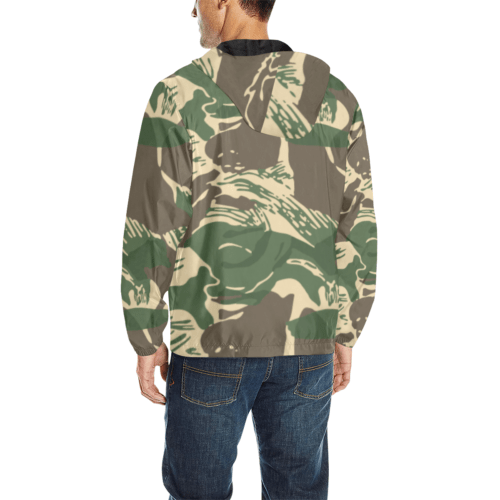 Alternative view of Rhodesian Brushstroke Camouflage v4 Quilted Windbreaker