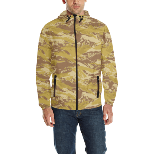 Rhodesian Brushstroke Fictional Arid Tigerstripes Camouflage Quilted Windbreaker