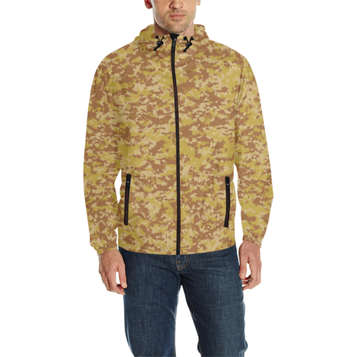 Rhodesian Brushtroke Fictional Arid Digital Camouflage Quilted Windbreaker