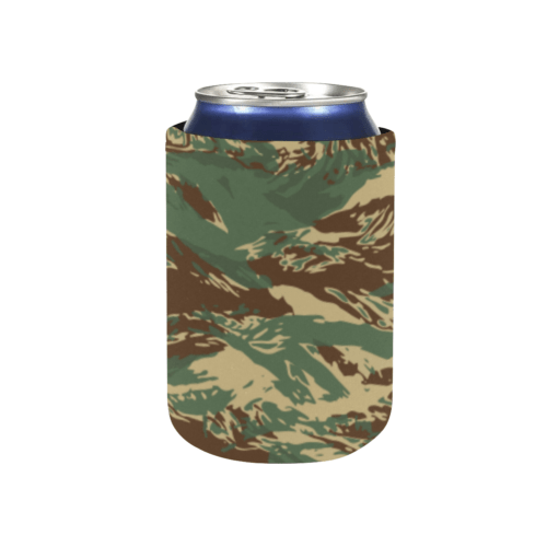 Rhodesian Brushstroke Fictional Tigerstripes Camouflage Neoprene Can Cooler 4" x 2.7" dia.