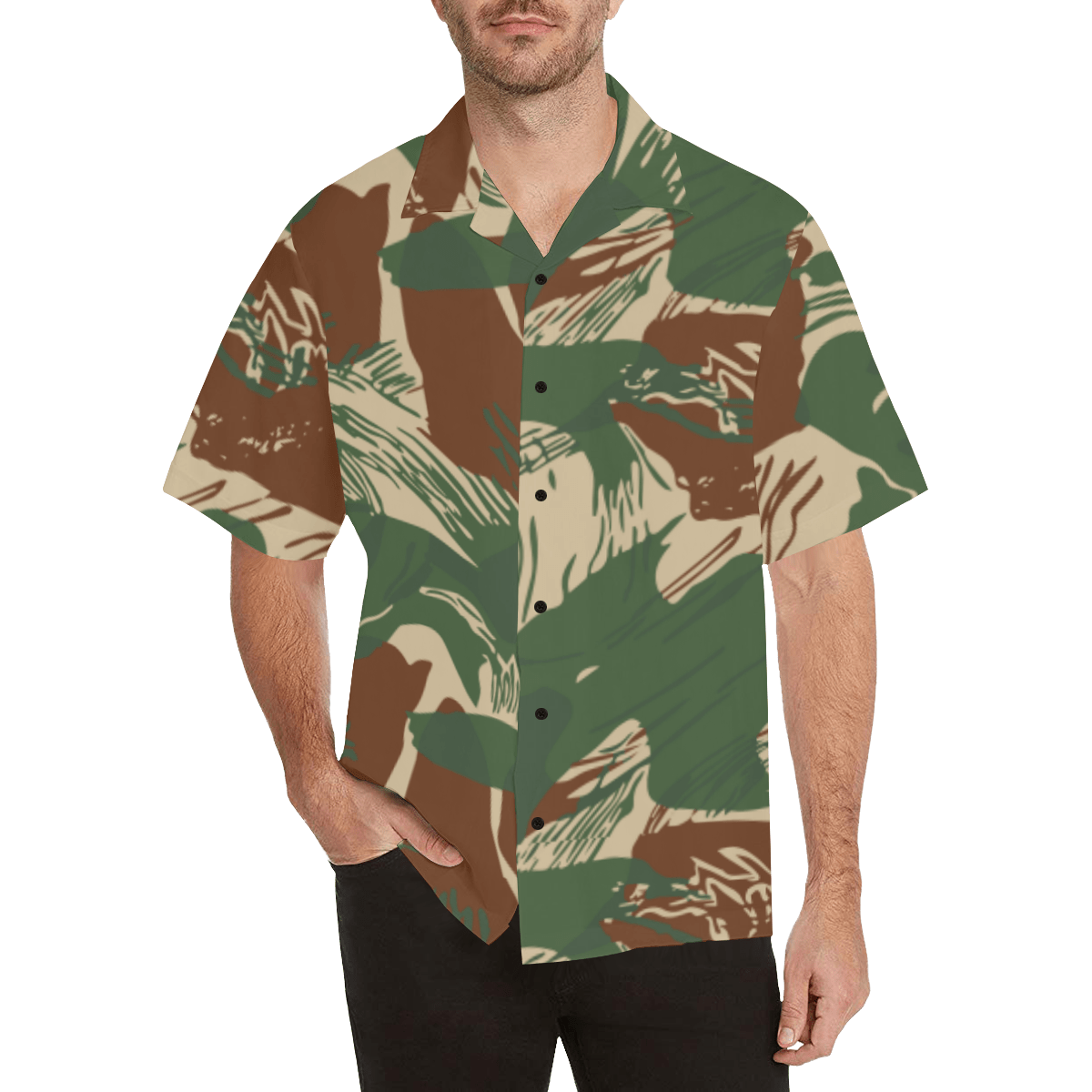 Rhodesian Brushstroke Camouflage v2b Hawaiian Shirt | Rhodesian Brushstroke