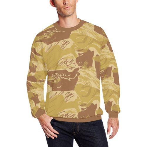 Rhodesian Brushstroke Camouflage Arid Men's Fleece Crew Sweatshirt