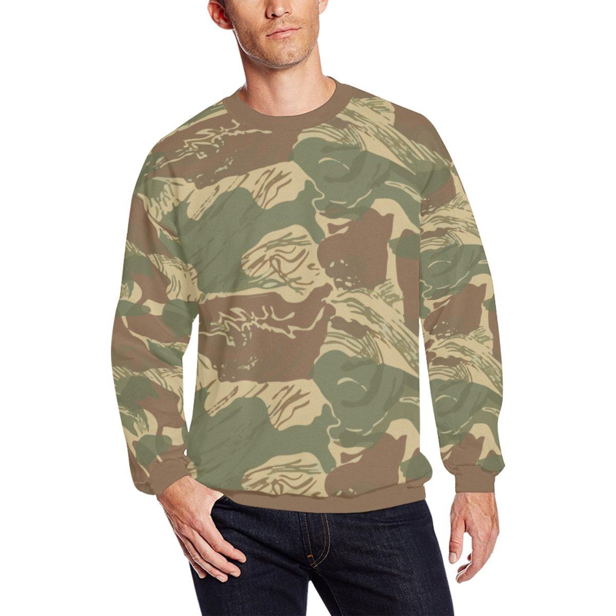 Rhodesian Brushstroke Camouflage v1 Men's Fleece Crew Sweatshirt ...