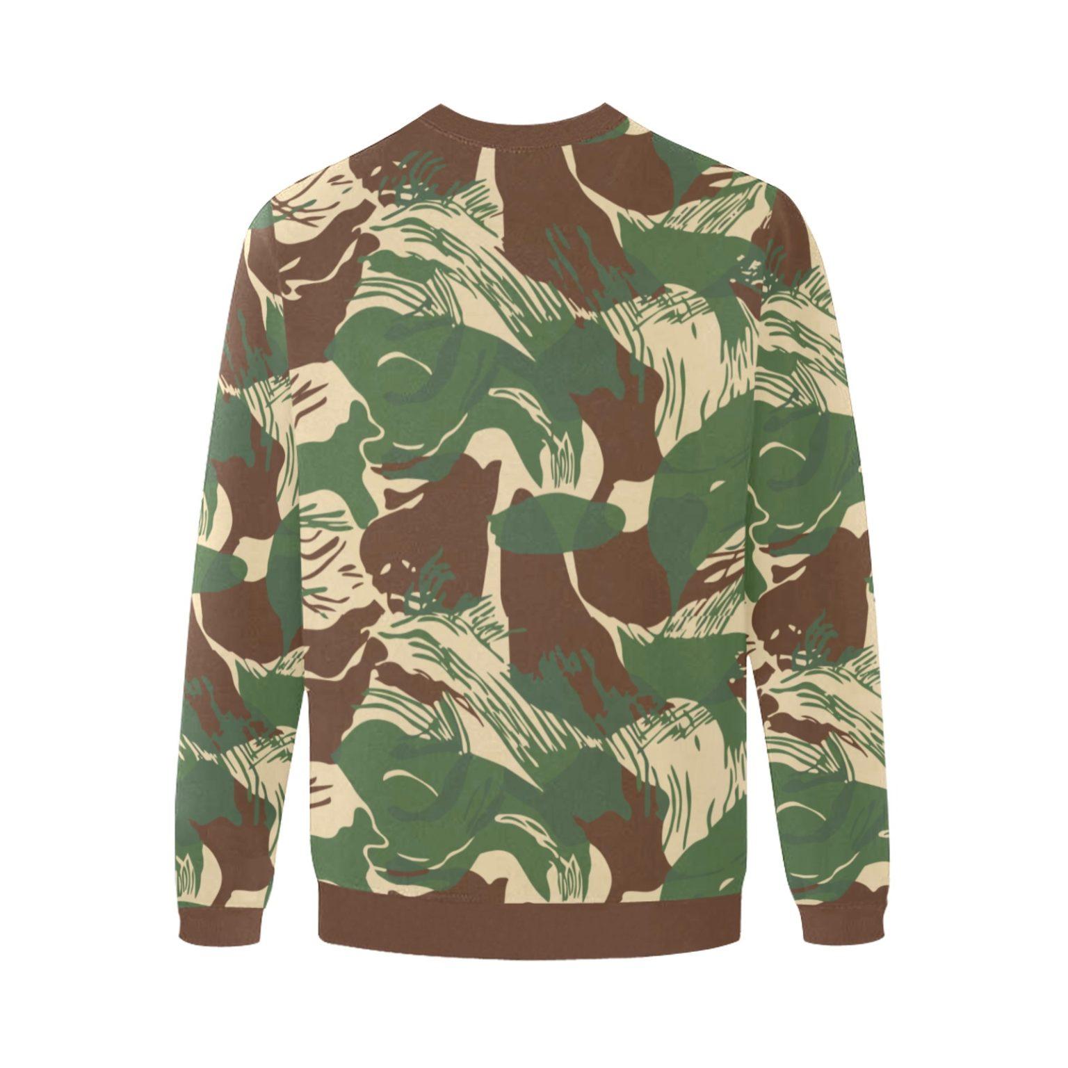 Rhodesian Brushstroke Camouflage v2 Men's Fleece Crew Sweatshirt ...