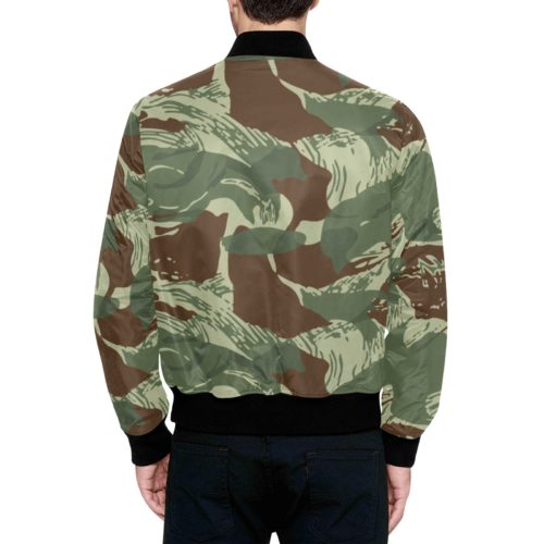 Alternative view of Rhodesian Brushstroke Camouflage v3  Quilted Bomber Jacket for Men.