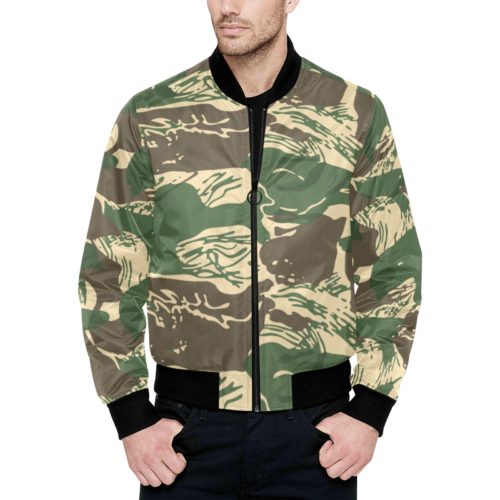 Rhodesian Brushstroke Camouflage v04  Quilted Bomber Jacket for Men.