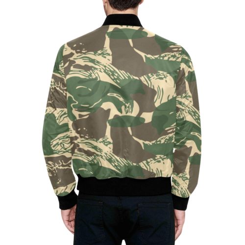 Alternative view of Rhodesian Brushstroke Camouflage v04  Quilted Bomber Jacket for Men.
