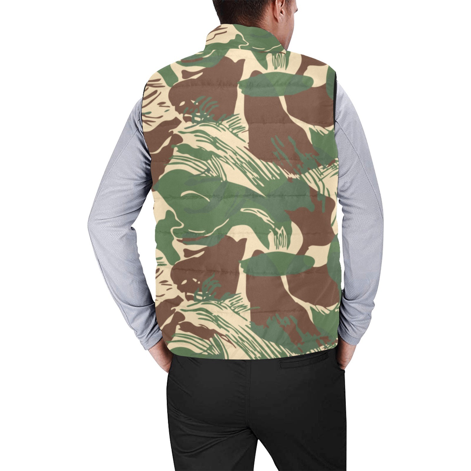 Rhodesian Brushstroke Camouflage v2 Men's Padded Vest Jacket ...