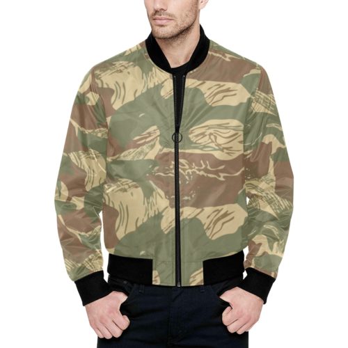 Rhodesian Brushstroke Camouflage v1  Quilted Bomber Jacket for Men.