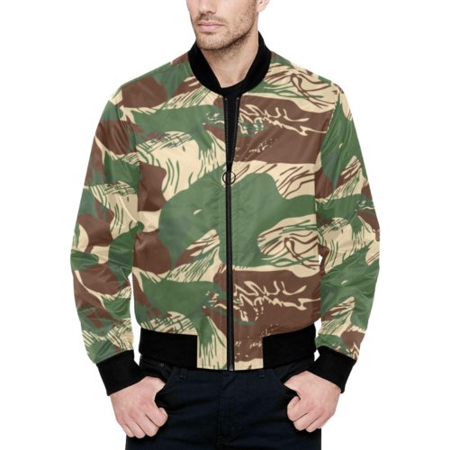 Rhodesian Brushstroke Camouflage v2  Quilted Bomber Jacket for Men.