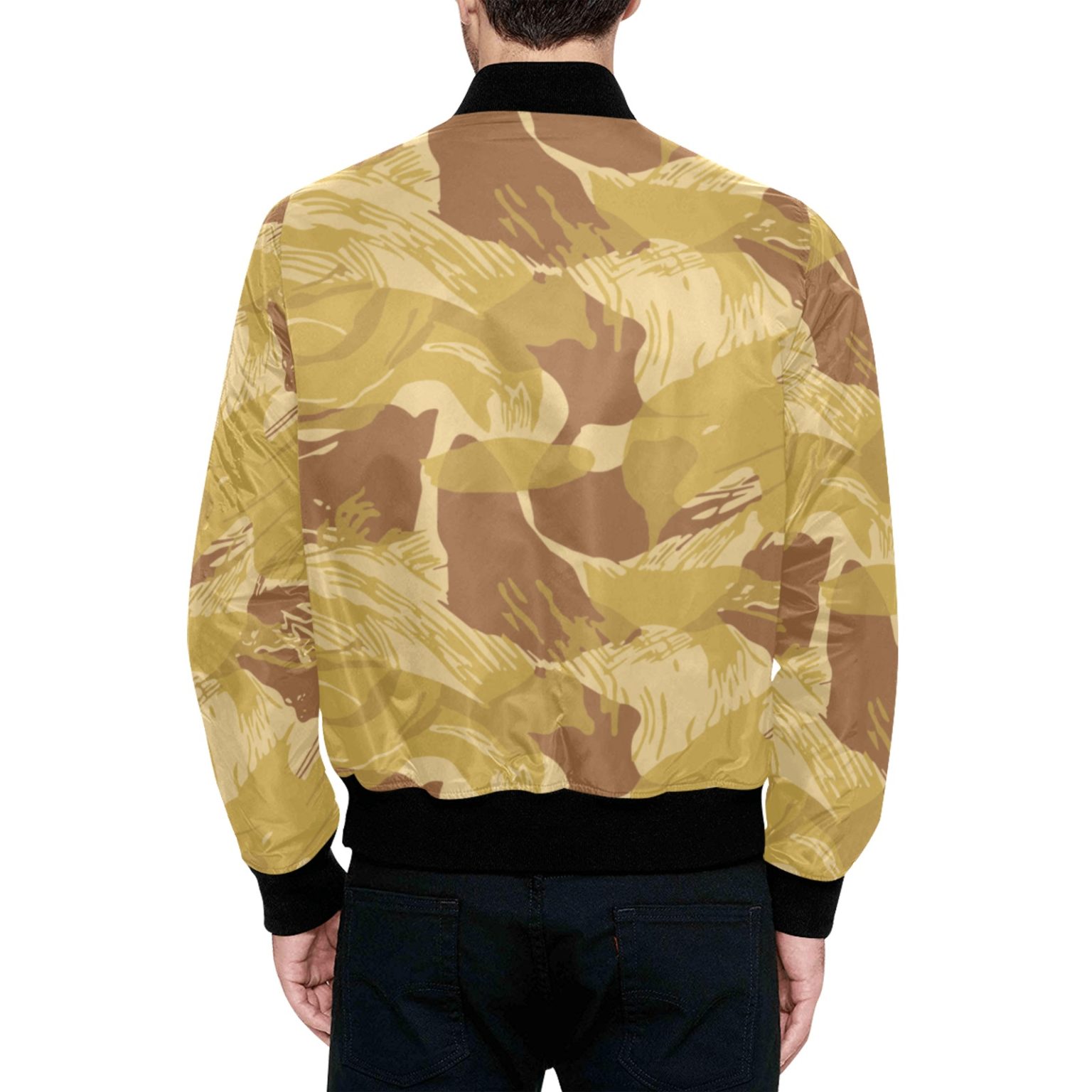 Rhodesian Brushstroke Camouflage arid Quilted Bomber Jacket for Men ...