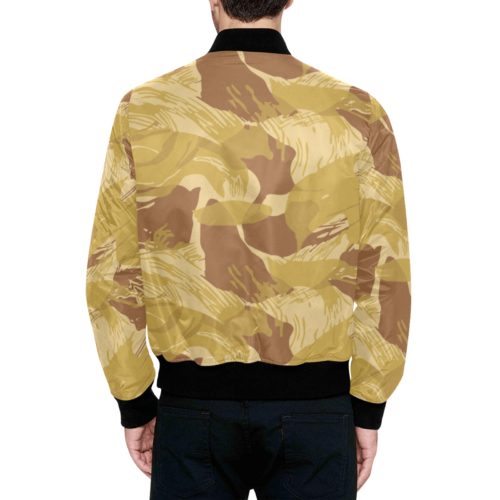 Alternative view of Rhodesian Brushstroke Camouflage arid  Quilted Bomber Jacket for Men.