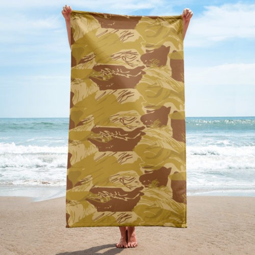 Rhodesian Brushstroke Camouflage Arid Beach Towel