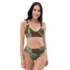 Rhodesian Brushstroke Camouflage v3 Recycled high-waisted bikini