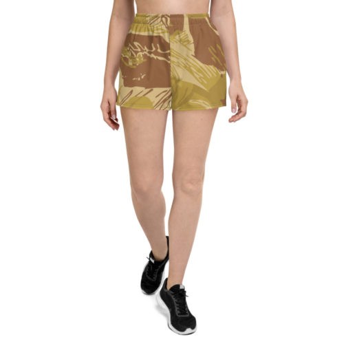 Rhodesian Brushstroke Camouflage Arid Women's Premium Athletic Shorts