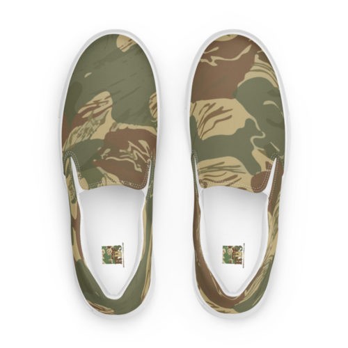 Rhodesian Brushstroke Camouflage v1 Men’s slip-on canvas shoes