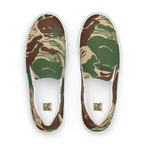 Rhodesian Brushstroke Camouflage v2 Men’s slip-on canvas shoes