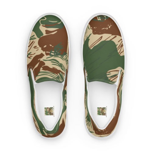 Rhodesian Brushstroke Camouflage v2b Men’s slip-on canvas shoes