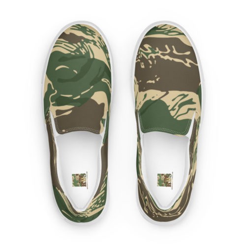 Rhodesian Brushstroke Camouflage v4 Men’s slip-on canvas shoes