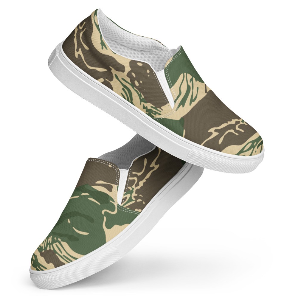 Rhodesian Brushstroke Camouflage v4 Men’s slip-on canvas shoes ...