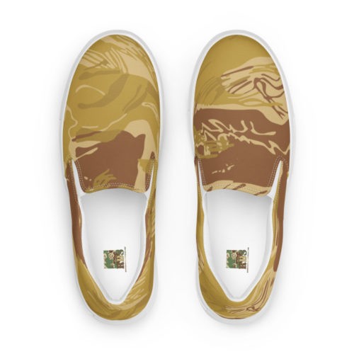 Rhodesian Brushstroke Camouflage Arid Men’s slip-on canvas shoes