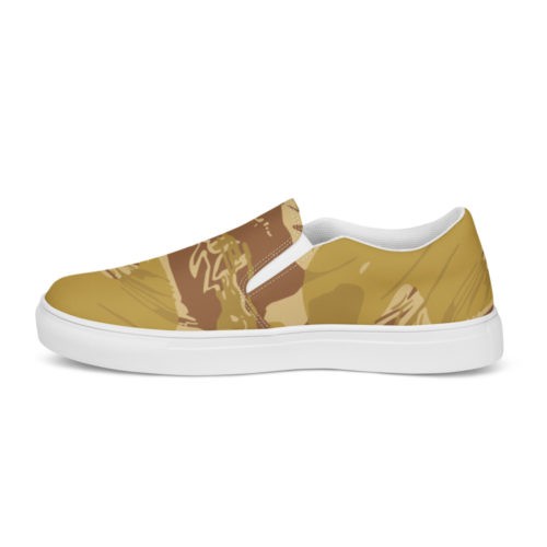 Alternative view of Rhodesian Brushstroke Camouflage Arid Men’s slip-on canvas shoes