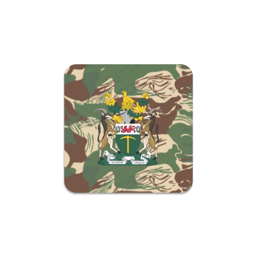 Rhodesian Brushstroke Camouflage v2b Square Coasters 1,2,4,6,8 and 10 packs