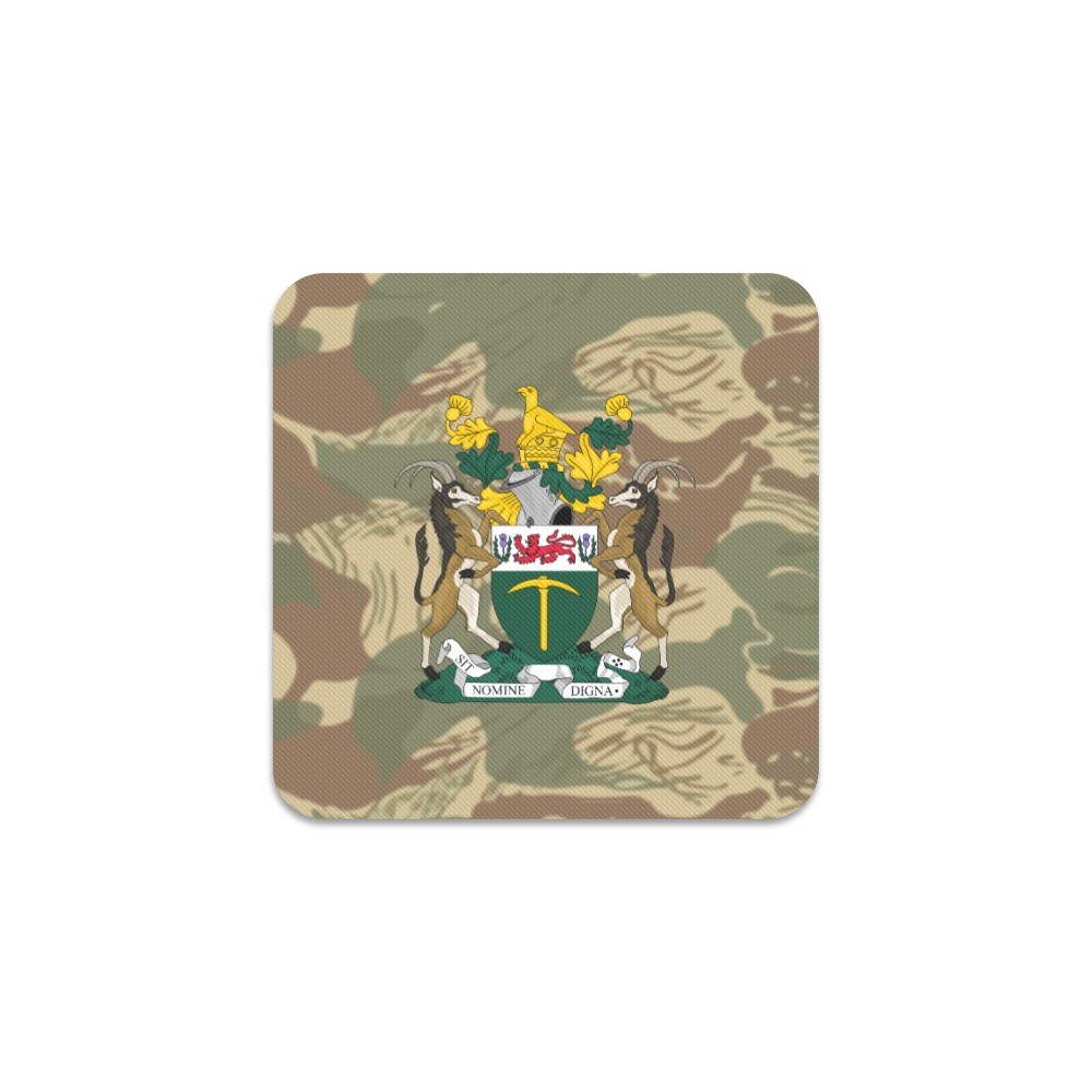 Rhodesian Brushstroke Camouflage v1 Square Coasters 1,2,4,6,8 and 10 packs