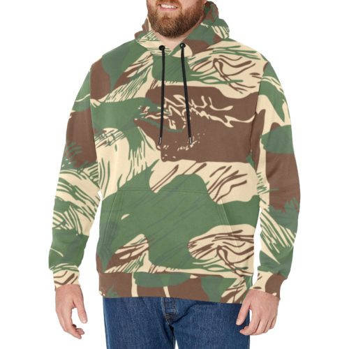 rhodesian brushstroke v2 Men's Long Sleeve Fleece Hoodie -