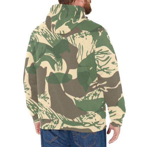 Alternative view of Rhodesian Brushstroke v4 Men's Long Sleeve Fleece Hoodie -