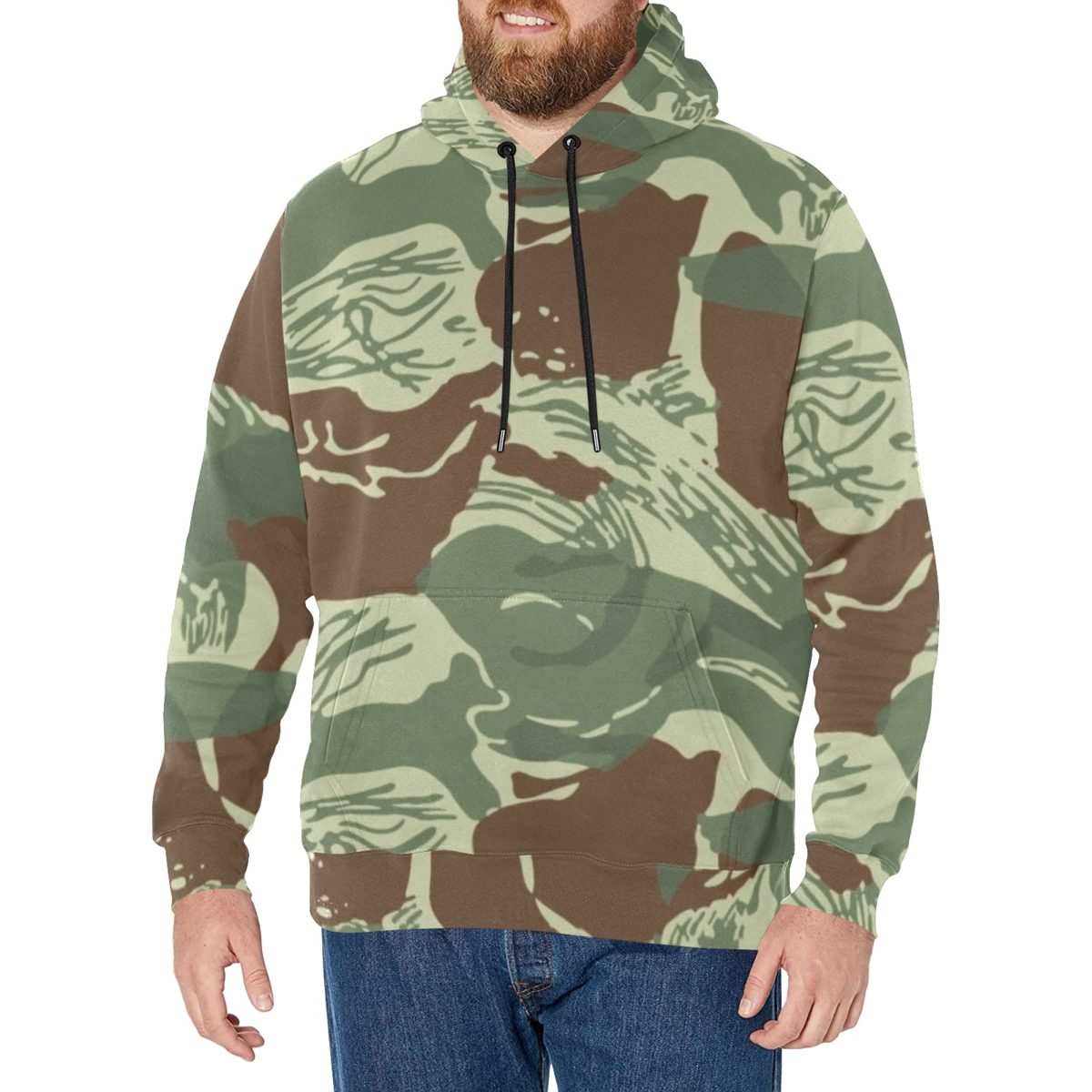 rhodesian brushstroke v3 camouflage Men's Long Sleeve Fleece Hoodie -