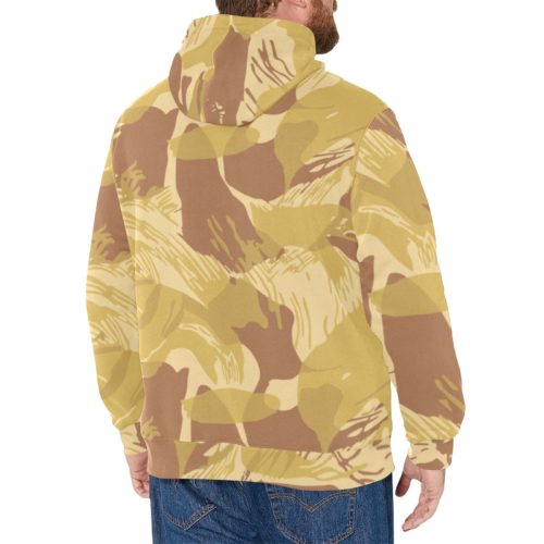 Alternative view of Rhodesian Brushstroke Arid Men's Long Sleeve Fleece Hoodie -