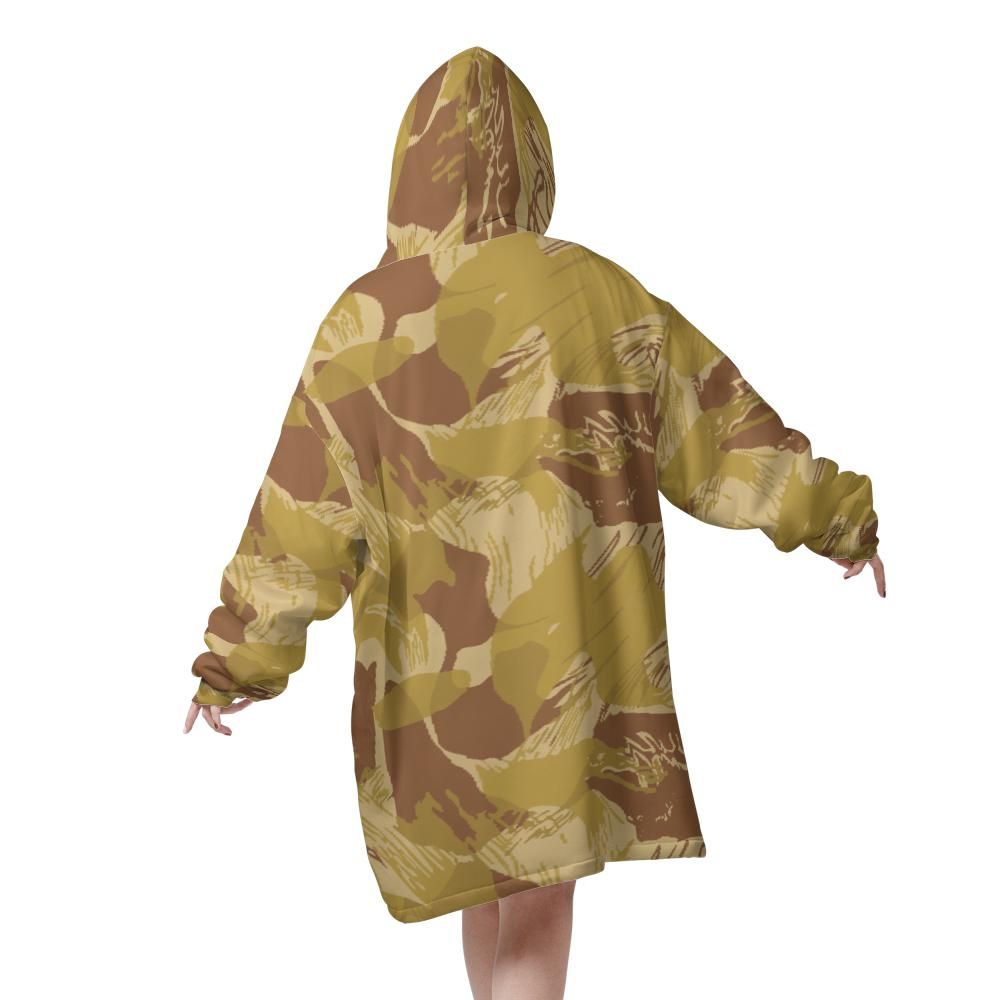 Rhodesian Brushtroke Camouflage Arid v1 Oversized Blanket Hoodie ...