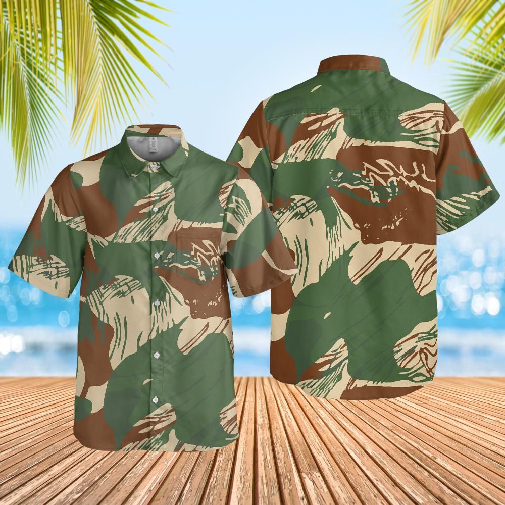 Rhodesian Brushstroke camouflage v2b Short-sleeve Pocket Shirt